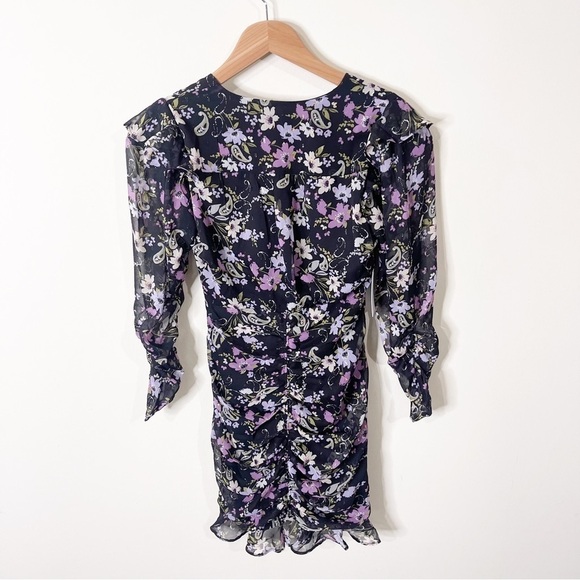 ASTR The Label Black Kimbra Floral Ruched Front Dress Size XS NWT - Picture 9 of 10